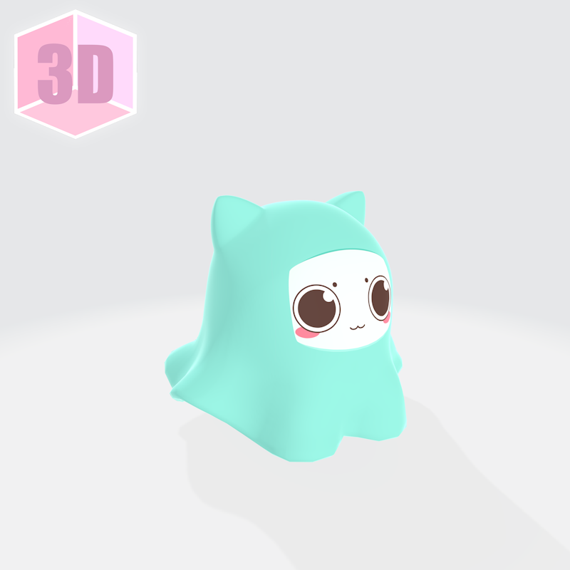 3D Tubby Cat Ghostkitty - Blue Original Edition